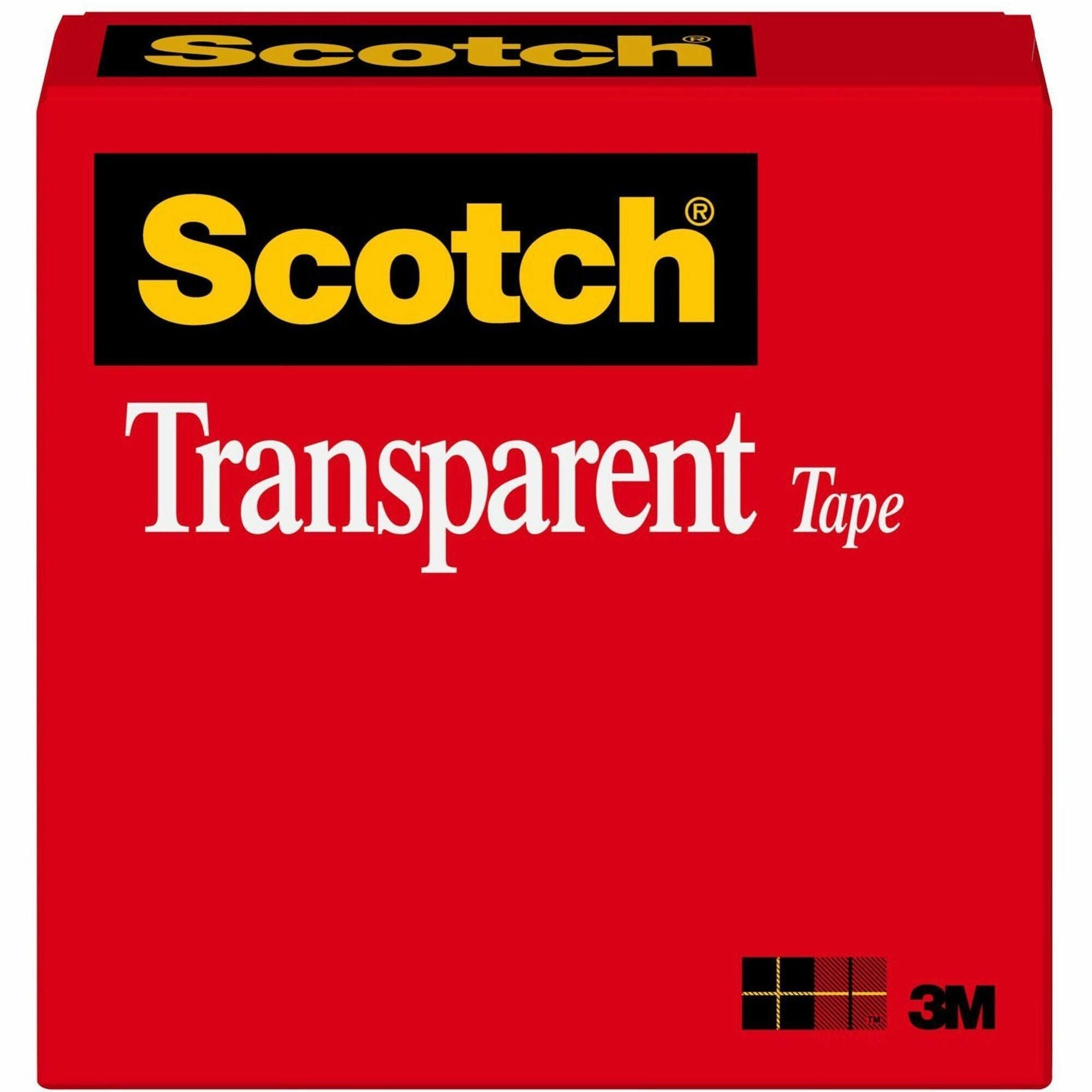 3M 3M MMM60012592 Scotch Transparent Office Tape 1 inches x 72 yd (1 Roll)
