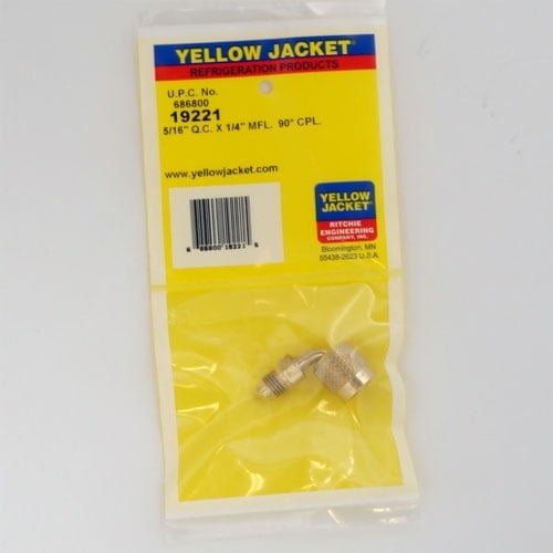 YELLOW JACKET Yellow Jacket 19221 Quick Coupler (5/16 Qc x 1/4 Mfl, 90 degree)
