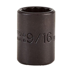 PROTO Proto J5218B 9/16 Inch 12-point 3/8 Drive Hand Socket