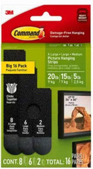 3M 3M Company 17218BLK-16ES Picture Hanging Strips 16 Pairs