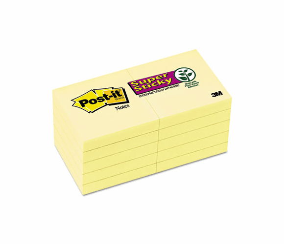 3M 3M MMM62210SSCY Post-it Super Sticky Adhesive Notes 2 x 2 (10 Pads) 622-10SSCY