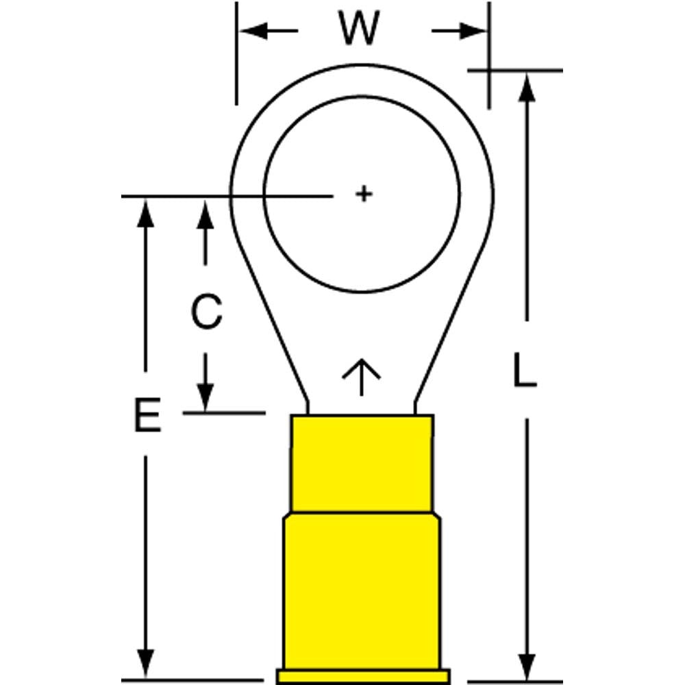 3M 3M 7010319492 Ring Terminal 12-10 Awg 3/8 in Crimp 50 Pack