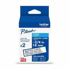 BROTHER Brother BRTTZE2412PKG P-touch TZe2412PK Label Tape 18mm x 8m (2/Pack) TZE2412PKG