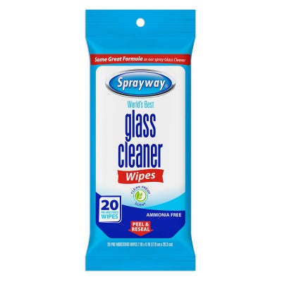 SPRAYWAY Plz Aeroscience SW199R Glass Cleaner Wipes 20 Count