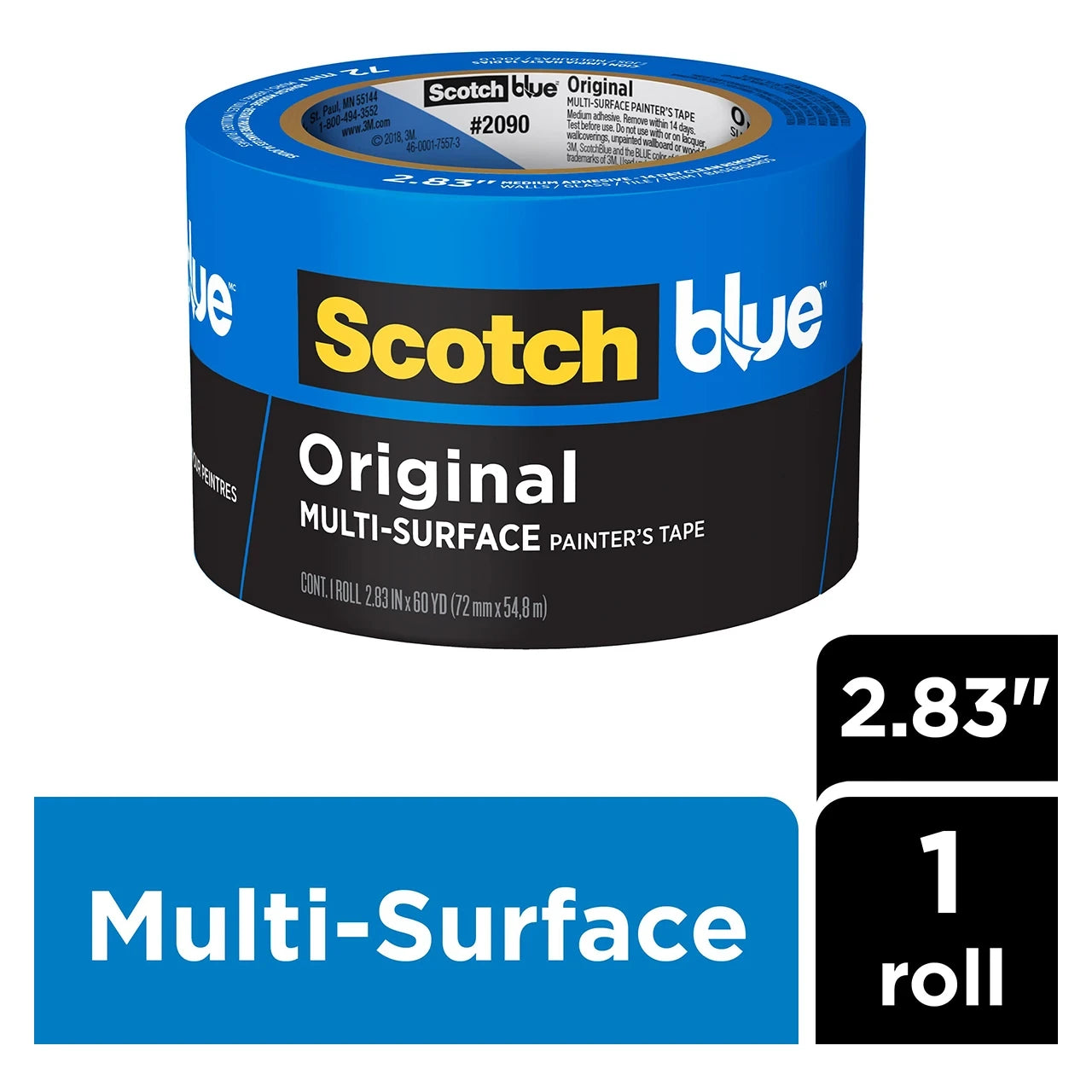 3M 3M 7100185142 ScotchBlue 5.4 mil Crepe Paper Masking Tape (2.83 in x 60 yd)