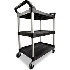 RUBBERMAID Rubbermaid FG342488BLA Utility Cart 200 Lb 3 Shelf Black