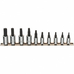 PROTO Proto J4740C Torx Bit Socket Set 10 Pc T10-T55