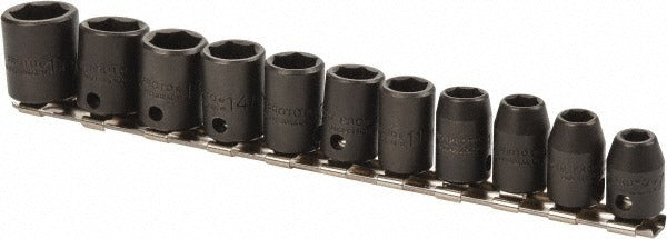 PROTO Proto J72202 Impact Socket Set 11 Pc 3/8 in Drive Metric