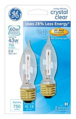 GE G E Lighting 60276 43W Clear Halogen Candle Bulb 2 Pack
