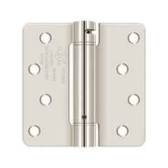 DELTANA Deltana DSH4R414 Spring Hinge 4x4 1/4 Radius Bright Nickel