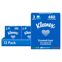 KIMBERLY-CLARK Kimberly-Clark KCC54303CT Kleenex Trusted Care Facial Tissue 160/Box 12/Carton 54303CT
