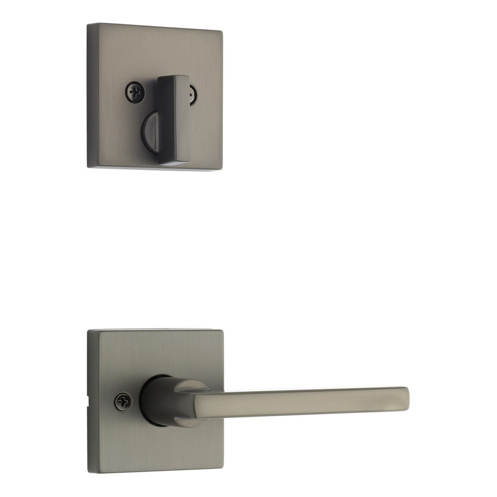 KWIKSET Kwikset 971HFLSQT-18G Interior Lever Trim Square Rose Gunmetal