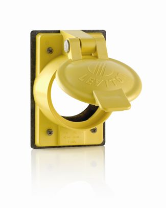 LEVITON Leviton 7788-CR Weatherproof Receptacle Cover with Lift Lid, For 50A Corrosion Resistant Devices, Yellow