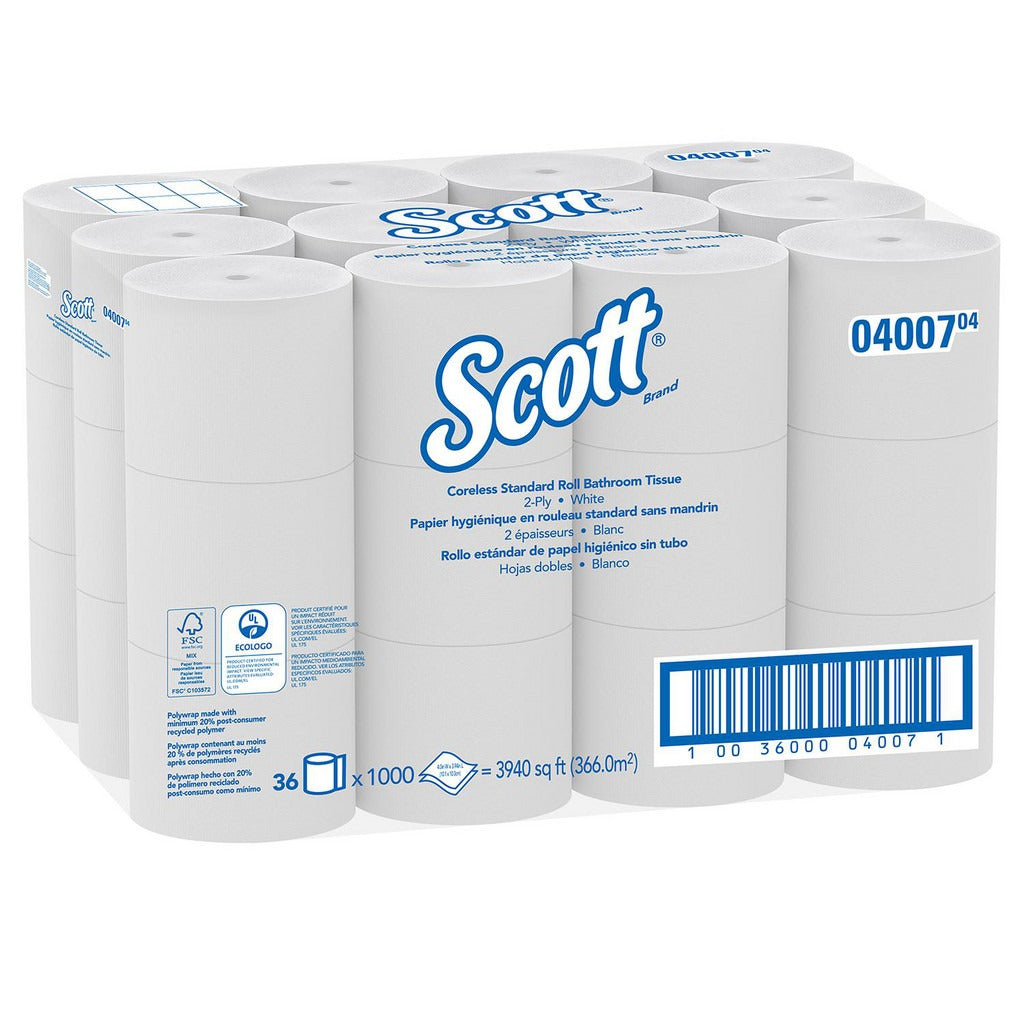 KIMBERLY-CLARK Scott 04007 Coreless Toilet Paper 2-ply 36 Rolls