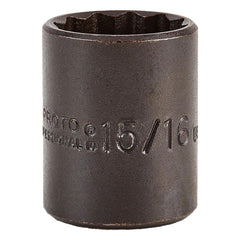 PROTO Proto J5430B 15/16 Inch 12-point Hand Socket 1/2 Drive