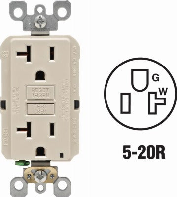 LEVITON Leviton R16-GFNT2-0KT 20A Slim Self-test Gfci Outlet 6-pack