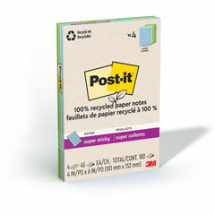 3M 3M MMM4621R4SST Post-it Super Sticky Adhesive Note 4 inches x 6 inches (4/Pack) 4621R-4SST