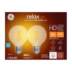 GE G E Lighting 31536 Led G25 Globe Bulb 4.5W 2700K 2-pack