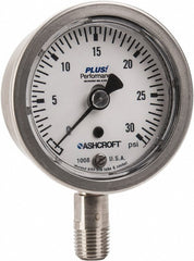 ASHCROFT Ashcroft 95484XLL Pressure Gauge 0-30 Psi 2.5 in Lower Mount