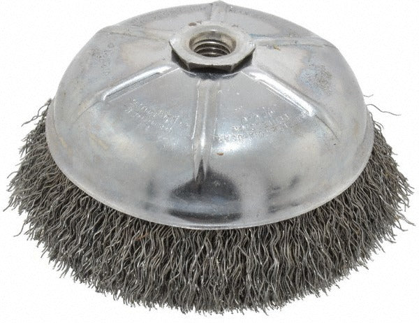 WEILER Weiler 93657 Cup Brush 6 in Steel Crimped 6600 Rpm