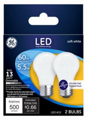GE G E Lighting 25986 A15 Led Ceiling Fan Bulb 5.5W 2 Pack
