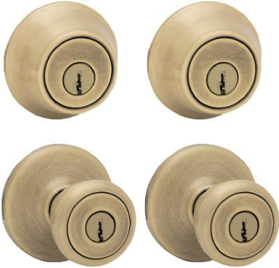 KWIKSET Kwikset 242T 5 Cp K2 Tylo Combo Lockset Antique Brass