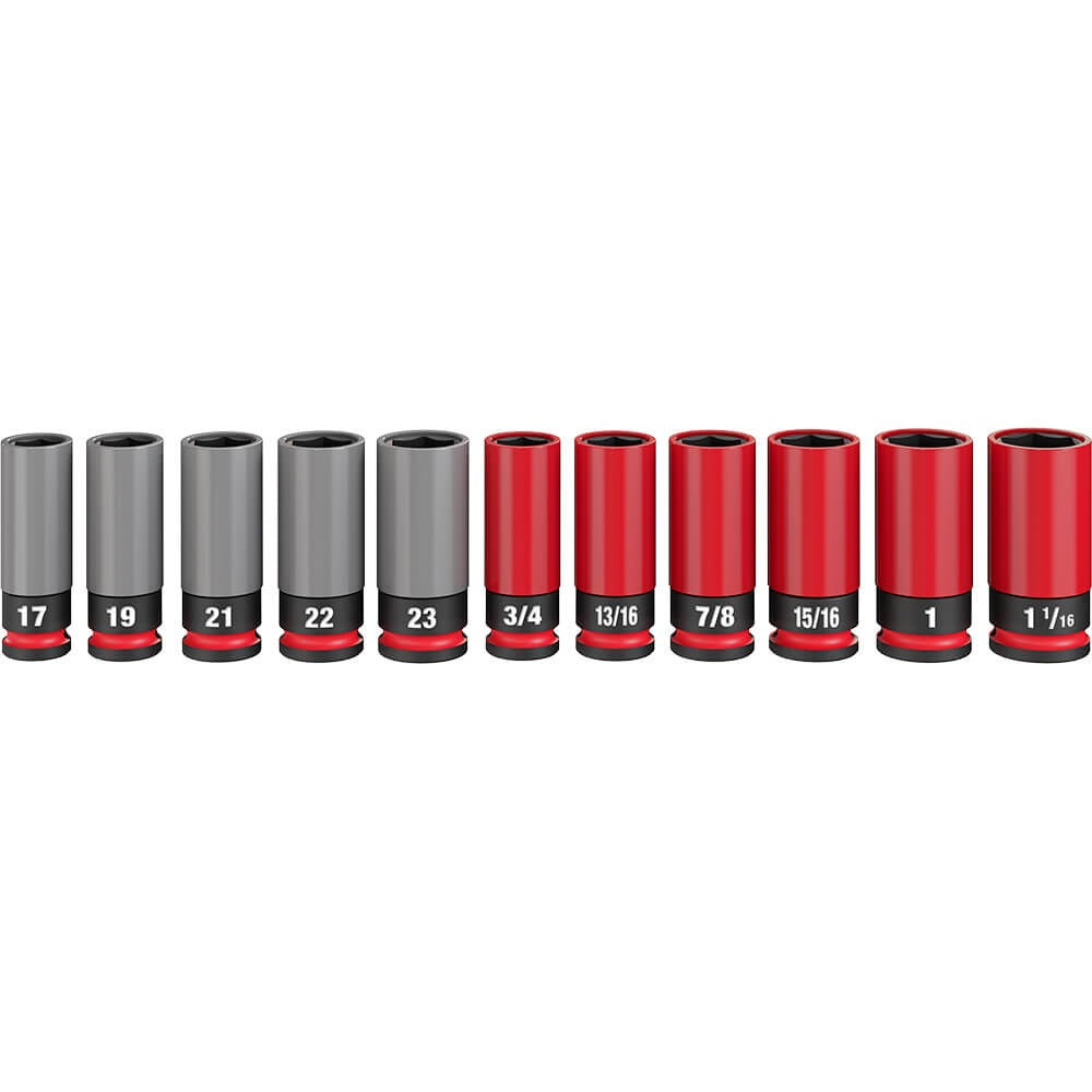 MILWAUKEE Milwaukee 49-66-7833 Shockwave Impact Duty 1/2 Drive SAE and Metric 11-Piece Lug Nut Wheel Socket Set