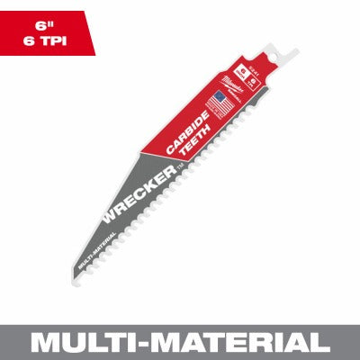 MILWAUKEE Milwaukee 48-00-5241 Wrecker Carbide Blade 6in 6TPI 5pk