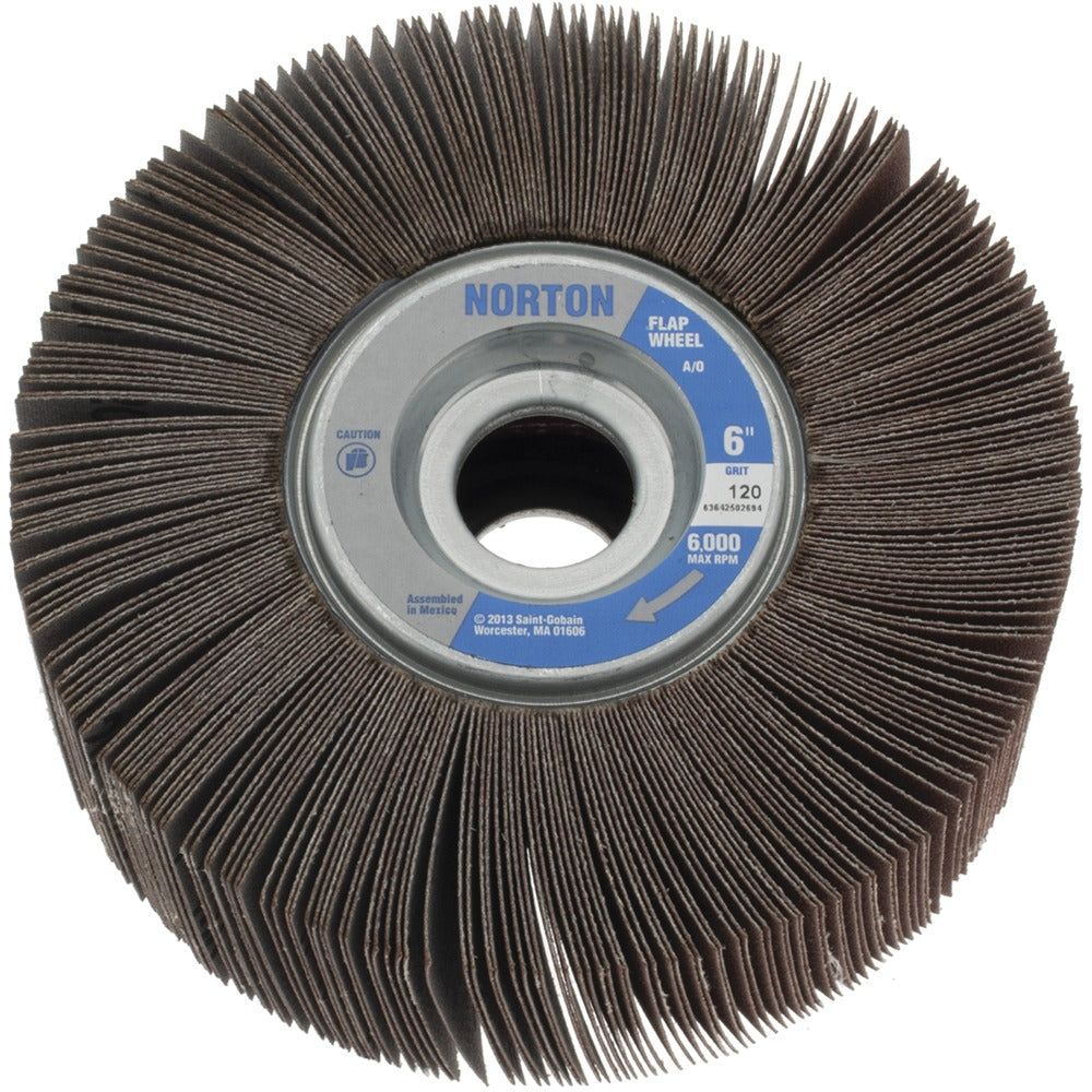 NORTON Norton 63642502694 Flap Wheel 120 Grit 6x2 in Aluminum Oxide
