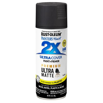 RUST-OLEUM Rust-oleum 331182 Ultra Matte Spray Paint Black 12 Oz