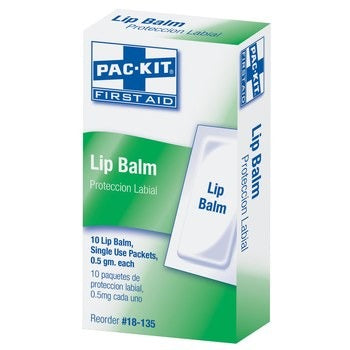 FIRST AID ONLY First Aid Only 18-135 Lip Balm Packets 10 Per Box