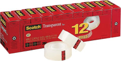3M 3M MMM600K12 Scotch transparent tape refill (0.75 in x 1000 in, 12 pack)