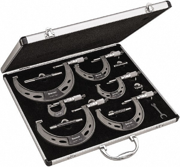 STARRETT Starrett 72532 Outside Micrometer Set 0 to 6 in 6 Pc