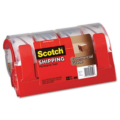 3M 3M MMM37504RD Commercial-Grade Shipping/Packaging Tape 1.88 in x 54.6 yd (4 Pack)