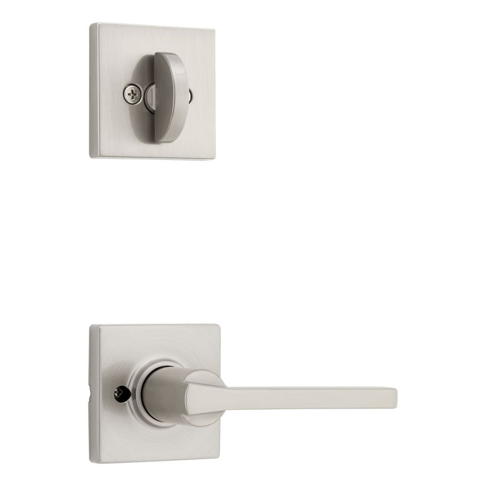KWIKSET Kwikset 966CSLSQT-15.UNIV Casey Lever Handleset Trim Satin Nickel
