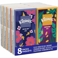KIMBERLY-CLARK Kimberly-Clark KCC46651CT Kleenex On the Go Packs Facial Tissues 10 Sheets/Pouch 8 Pouches/Pack 12 Packs/Carton 46651CT