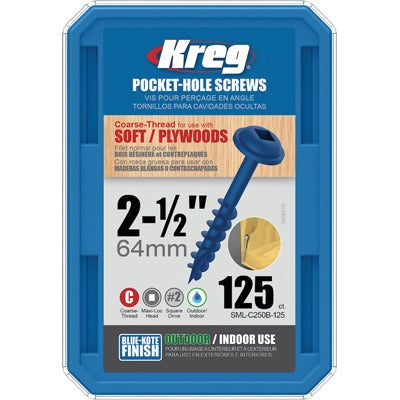 KREG Kreg SML-C250B-125 Blue-kote Pocket Hole Screws 125 Pack