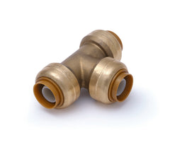 CASH-ACME Cash Acme UR362A Push-to-Connect Brass Tee Fitting (0.5 x 0.5 x 0.5 in)
