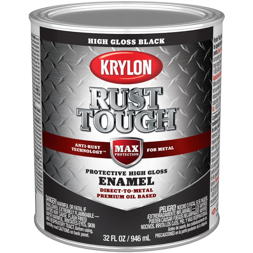 KRYLON Krylon K09705008 Brush-on Anti-rust Paint Gloss Black 1 Qt