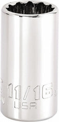 PROTO Proto J5222N 11/16 Inch 3/8 Drive 12-point Hand Socket