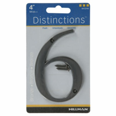 HILLMAN Hillman Fasteners 843246 4 Inch Bronze House Number 6
