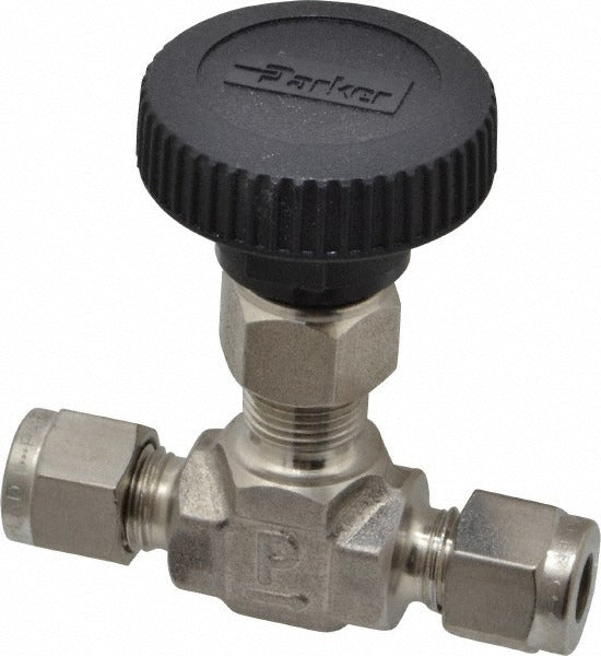 PARKER Parker 4A-V4LN-SS Needle Valve 1/4 in Compression Ss Body