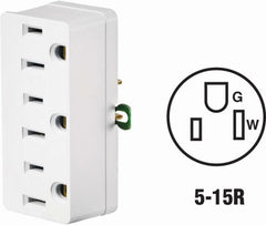 LEVITON Leviton Mfg Co 004-00698-00W Triple Grounding Adapter