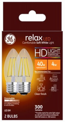 GE G E Lighting 31753 Led Blunt Tip Bulb 4W 2700K 2 Pack
