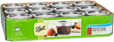 BALL Rubbermaid Inc/jarden 1440080400 Glass Jelly Jars 4 Oz 12 Pack