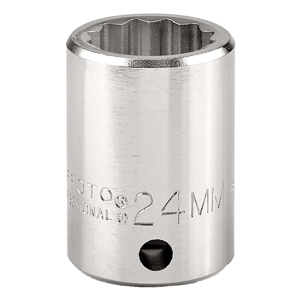 PROTO Proto J5524M 24mm 3/4 Drive 12-point Chrome Hand Socket