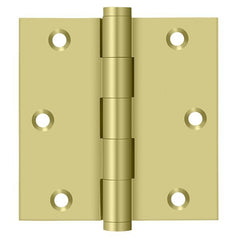 DELTANA Deltana DSB353 Square Door Hinge 3.5x3.5 Bright Brass