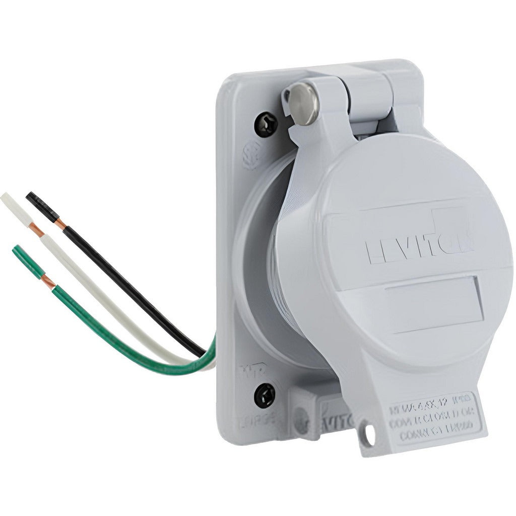 LEVITON Leviton LNR96-3 Single Receptacle 20A 125V Nema 5-20R Gray