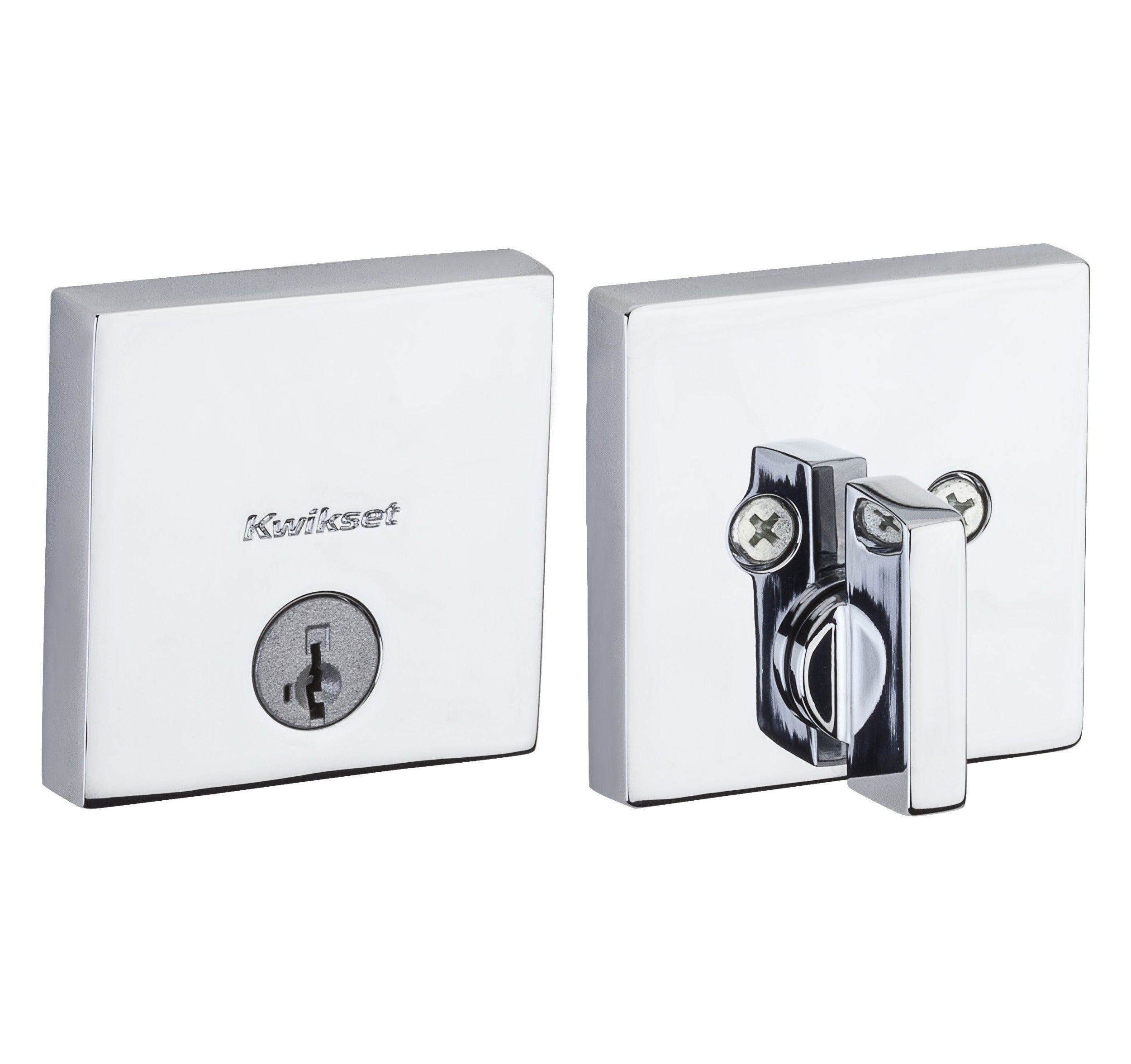 KWIKSET Kwikset 258SQT-26S.STRKP Square Smartkey Deadbolt Bright Chrome
