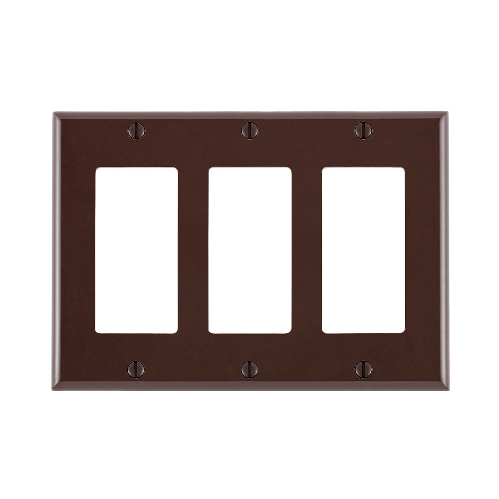 LEVITON Leviton 80411 Wallplate 3 Gang Standard Size Thermoset Brown